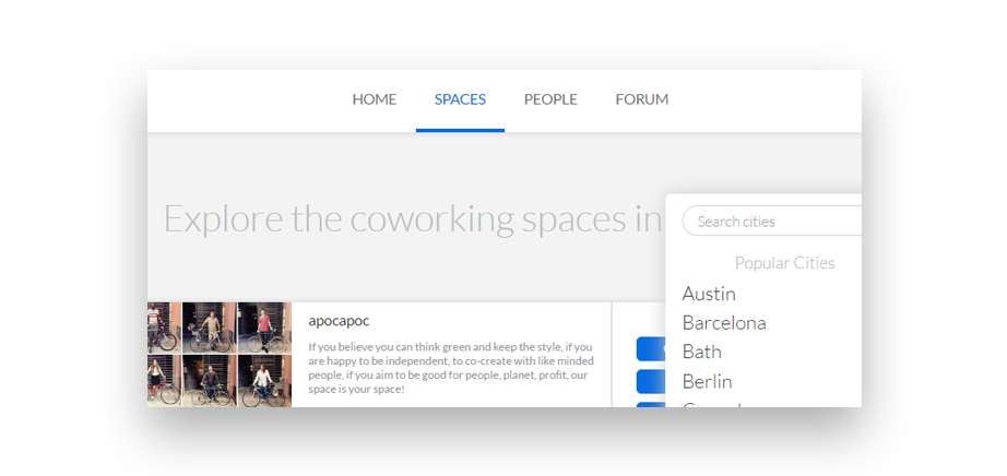 Explore Spaces on Coworkies