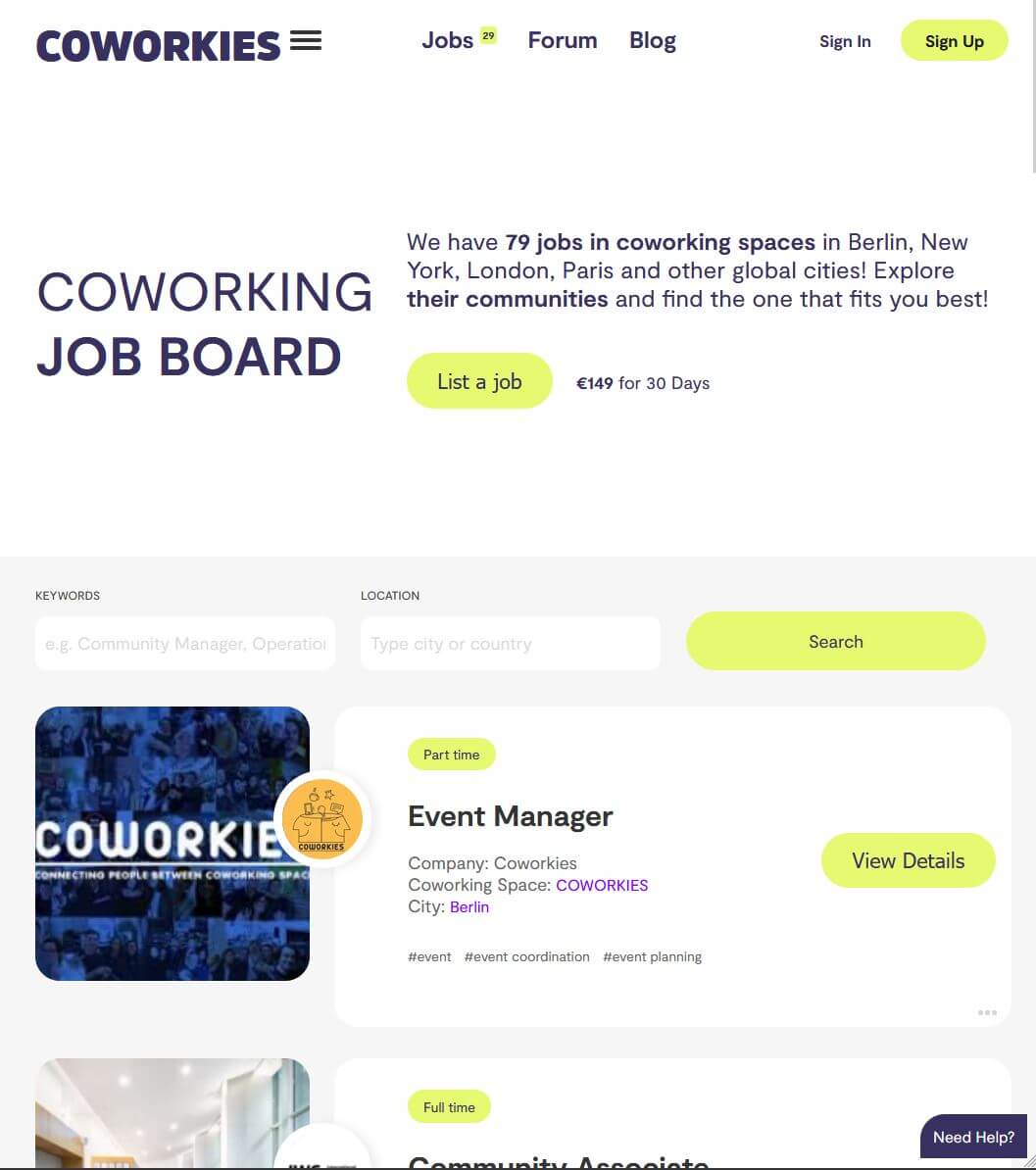 Coworkies Coworking Job Board