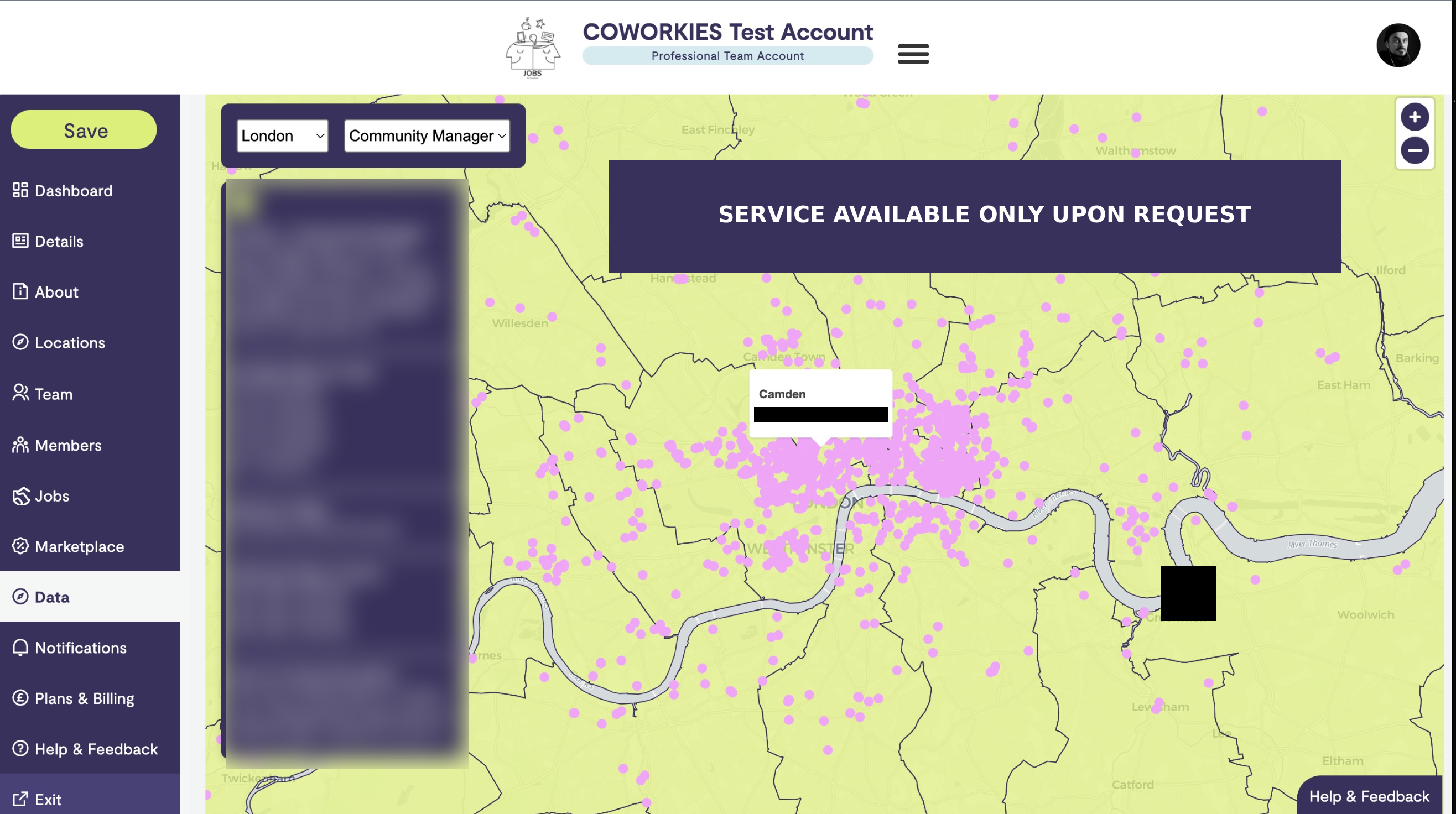 Interactive Analytics Map Interface Data Analytics Map